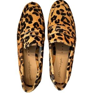 NWOT Anthropologie Calfhair Leopard Print Loafers, Sz 39